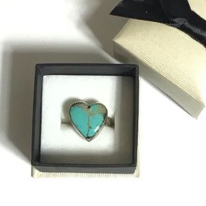 HEART SHAPE TURQUOISE STERLING RING